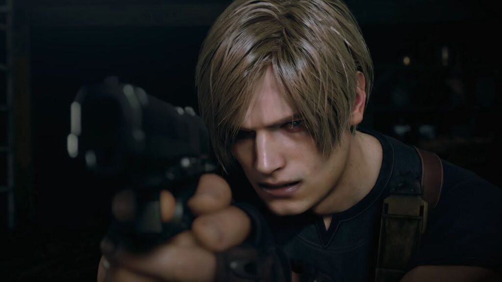 Essa imagem está mostrando o personagem Leon S Kennedy no Remake de Resident Evil 4